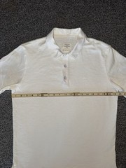 RAG & BONE Standard Issue Polo Embroid Logo Signature Buttons sz M White Cotton