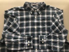 DANIEL CREMIEUX EUC Button-Down Blue Green White Gold Plaid Cotton XL
