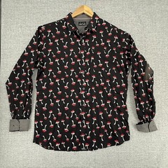 Public Record Mushroom Print Button Up Shirt Novelty Graphic XL
