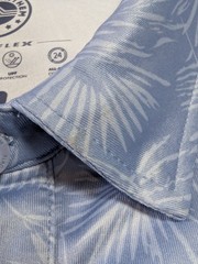 Flag & Anthem MadeFlex Golf Performance Polo Shirt Mens L – Light Blue Palm Leaf