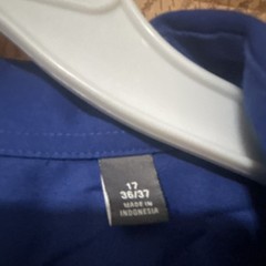 Van Heusen Flex Wrinkle Free Solid Blue Regular Fit Dress Shirt 17 36/37