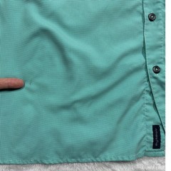 Magellan Fishing Shirt Mens 3XL Teal Houndstooth Aransas Pass Vented Wicking