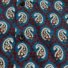 Silver Stone Collection Mens Size M Blue Paisley Button Up Shirt