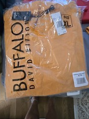 Buffalo David Bitton Men’s Solid Orange Cotton Jersey Henley T-Shirt XL
