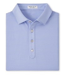 PETER MILLAR FEATHERWEIGHT STRIPE JERSEY POLO SEAPORT BLUE XL NWT $108