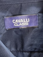 Roberto Cavalli Class Mens Button Down Long Sleeve Dress Shirt Size 42 16.5 Navy