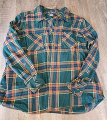 Natural Reflections Green Multicolor Plaid Flannel Button Up Shirt Mens Size 2X