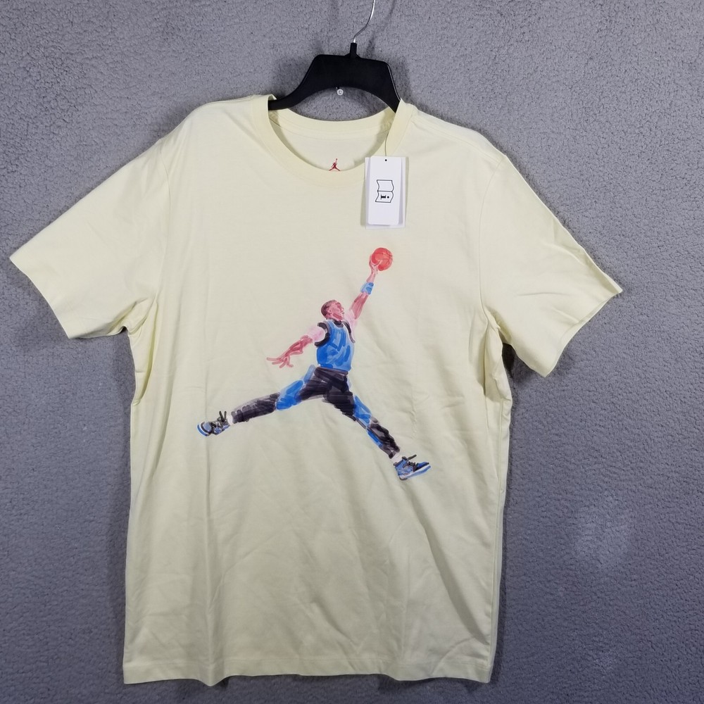 Nike Air Jordan Jumpman Watercolor Print Gold FN5980 163 Men Large Sample Rare