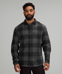 Lululemon Men’s L Soft Knit Overshirt in Plaid Black/Grey