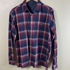Kuhl Phantom Cotton Wool Blend Plaid Flannel Shirt Mens Size Large Red and Blue