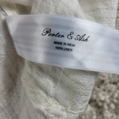 Porter & Ash 100% Linen Button Down Shirt Men’s Small Ivory Seersucker Weave NEW