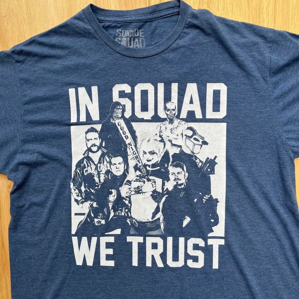 DC SUICIDE SQUAD “IN SQUAD WE TRUST” Men’s Crew Neck Graphic Tee Shirt sz XL