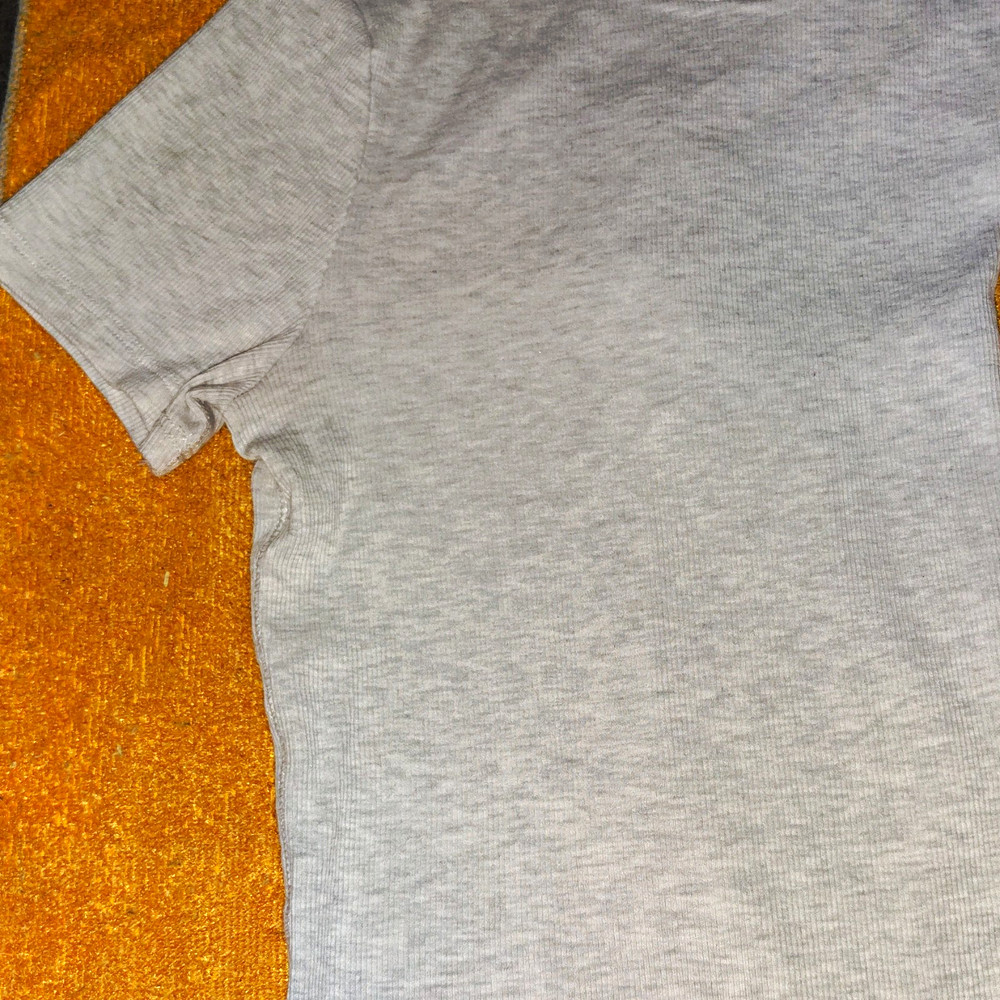 H&M Basic Men’s Solid Gray Cotton Knit Crew Neck Short Sleeve T-Shirt Size L