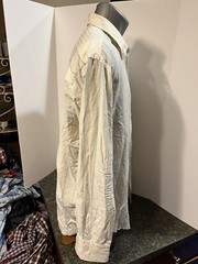 TOMMY BAHAMA Men’s LS Button Down Shirt White Beige Blue Striped L Silk Cotton