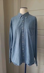 Peter Millar Chambray Blue Button Down XL – 98% Cotton 2% Spandex