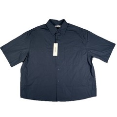 Calvin Klein Men’s Large Button Up Collar Shirt Short Sleeve Ink Blue