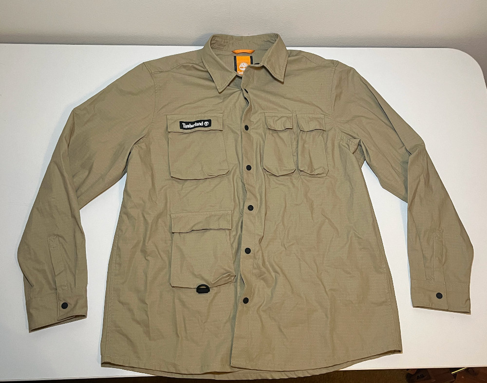 Men’s Timberland Button-Front Four-Pocket Utility Overshirt | Large