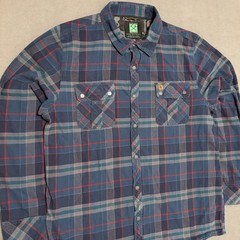 Hippy Tree Surf & Stone Snap Button Flannel Mens 2XL Nomad Division Blue Plaid