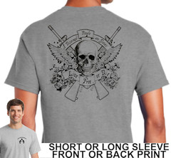 2nd Amendment Skull Pro Gun Rights Disarmed People Are Slaves Men’s T Shirt