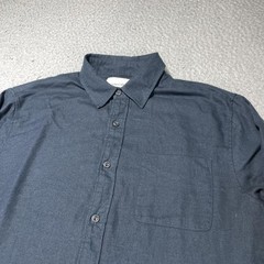 Vince Shirt Mens Small Blue Cotton Wool Blend Long Sleeve Button Up Casual
