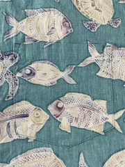 Cooke Street Hawaiian Shirt Mens XL Sea Turtle Ocean Fish Reverse Blue Aloha