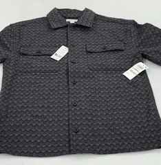 Sun + Stone Men’s Chest Pocket Collared Overshirt, Basic Navy, Size XS