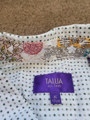 Tallia Polka Dot Collared Button Down Shirt Size XL Business Casual Wedding