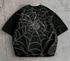 New Men Luxury Diamond Spider Rhinestones Fashion Black T-Shirt High Quality