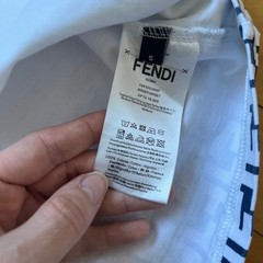 Fendi Roma White FF Monogram Gradient Logo T-Shirt Cotton Mens Small
