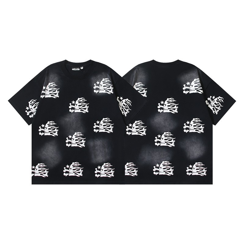 Authentic* Hellstar Cartoon Logo Glitter Logo T-shirt Black