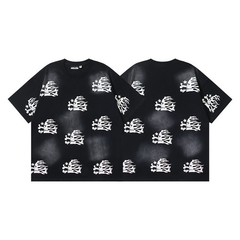 Authentic* Hellstar Cartoon Logo Glitter Logo T-shirt Black