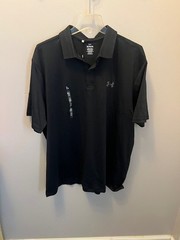 New w/tag Men’s Under Armour Golf Polo Shirt, Size XL, Black, UPF 50