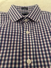 J.CREW Navy Gingham Button-Down Medium Cotton Poly
