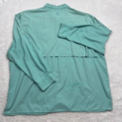 Magellan Fishing Shirt Mens 3XL Teal Houndstooth Aransas Pass Vented Wicking