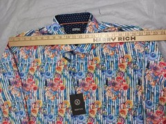 Bespoke Moda NWT Men’s Button Down Long Sleeve Abstract Floral Print 3XL