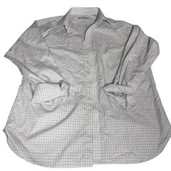 Michael Kors Dress Shirt Mens 18.5 34/35 XXL Big & Tall Gray Purple Check Grid