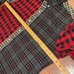 Chaps Multi-Plaid Colorblock Patchwork Shirt Men’s L Red Green Black Christmas
