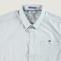 7 Diamonds 4-Way Stretch Button Down Shirt Mens 2XL Geometric Print Teal