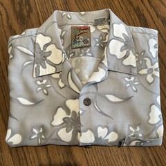Pineapple Connection Men’s Button Down Hawaiian Shirt Size Medium Gray Black Red