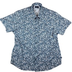 7Diamonds After Midnight Blue Leopard Print 4-Way Stretch Performance Shirt XL