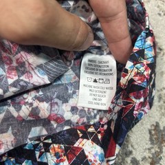 Robert Graham Geometric Abstract Button Up Shirt Mens Large Flip Cuff Cotton