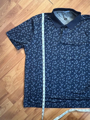 Leg3nd Men’s Extreme Stretch Performance Golf Polo Shirt Navy Floral XL