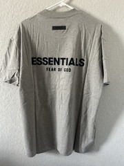 Essentials Fear of God ESSENTIALS Gray Logo Graphic Crew Neck T-Shirt Men L
