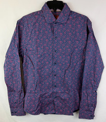 Consequence Blue Red Button Up Long Sleeve Shirt Men’s Size Small