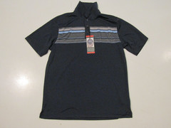 PEBBLE BEACH Performance Polo Blue Stripe Shirt Size Medium M NWT Mens