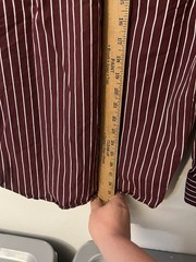Express 1MX Modern Fit Solid Button Shirt Maroon Striped Dress Shirt M Mens