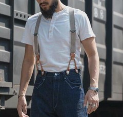 Bronson Men Worker’s T-Shirt Basic Short Sleeve Henley Shirts Cotton Casual Tops