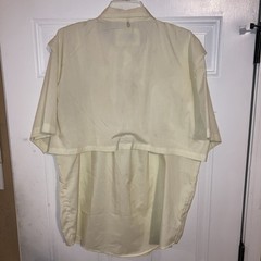 Branson Bay Men’s Fishing Shirt Button Up Vented Mesh Lined Back Yellow Size L