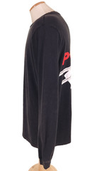Polythene Optics Silver Stems Long Sleeve T-Shirt Size M Mens Black