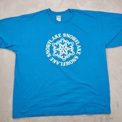Snowflake Shirt Men XXL Blue Vintage Snow Christmas Art Holiday Winter Adult